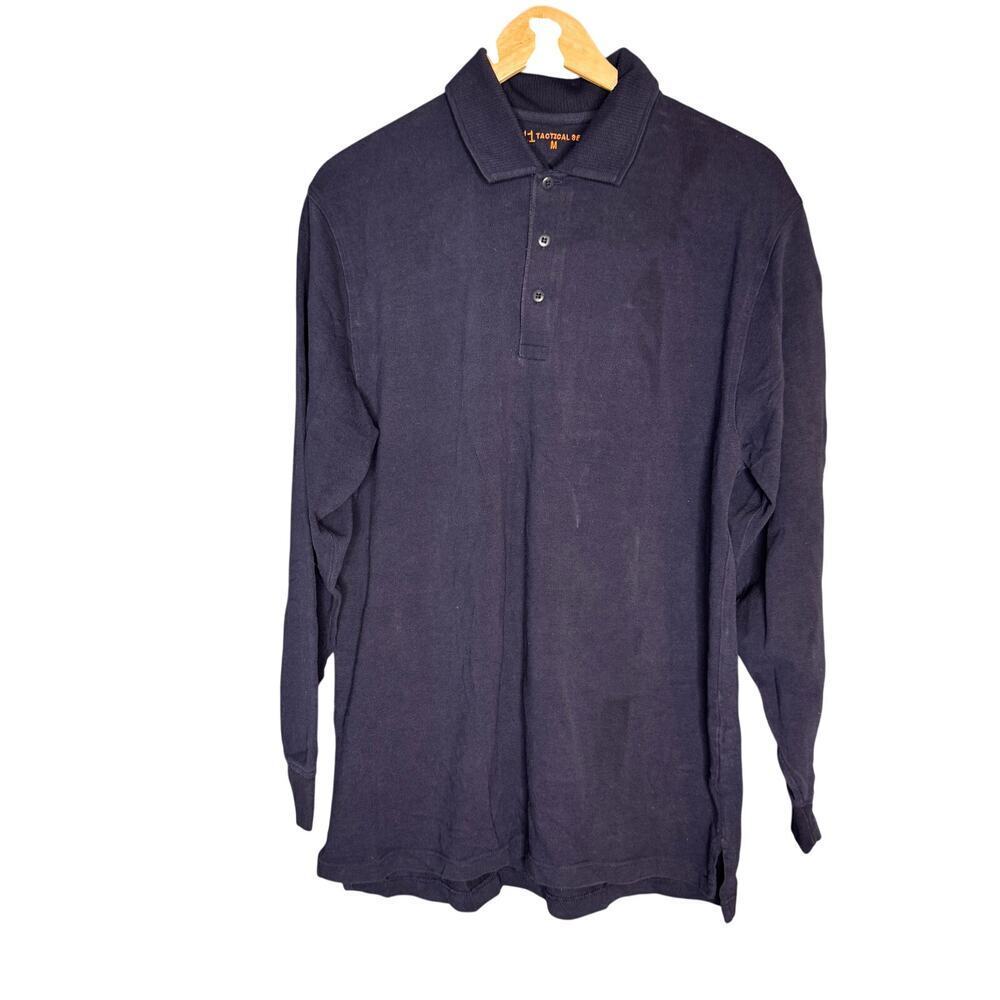 5.11 Tactical Series Polo Shirt Men Medium Navy Blue Long Sleeve Duty Work Shirt